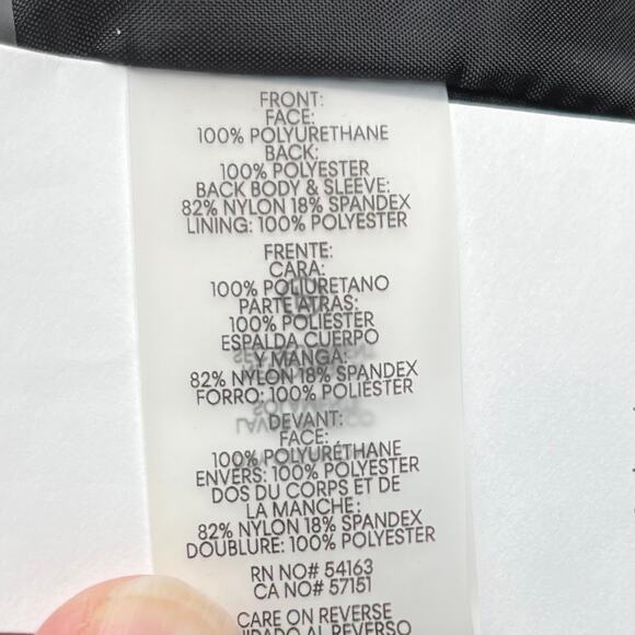 Calvin Klein Mixed Media Black Faux Leather Open Front Blazer Jacket 4 NWT - Picture 15 of 16